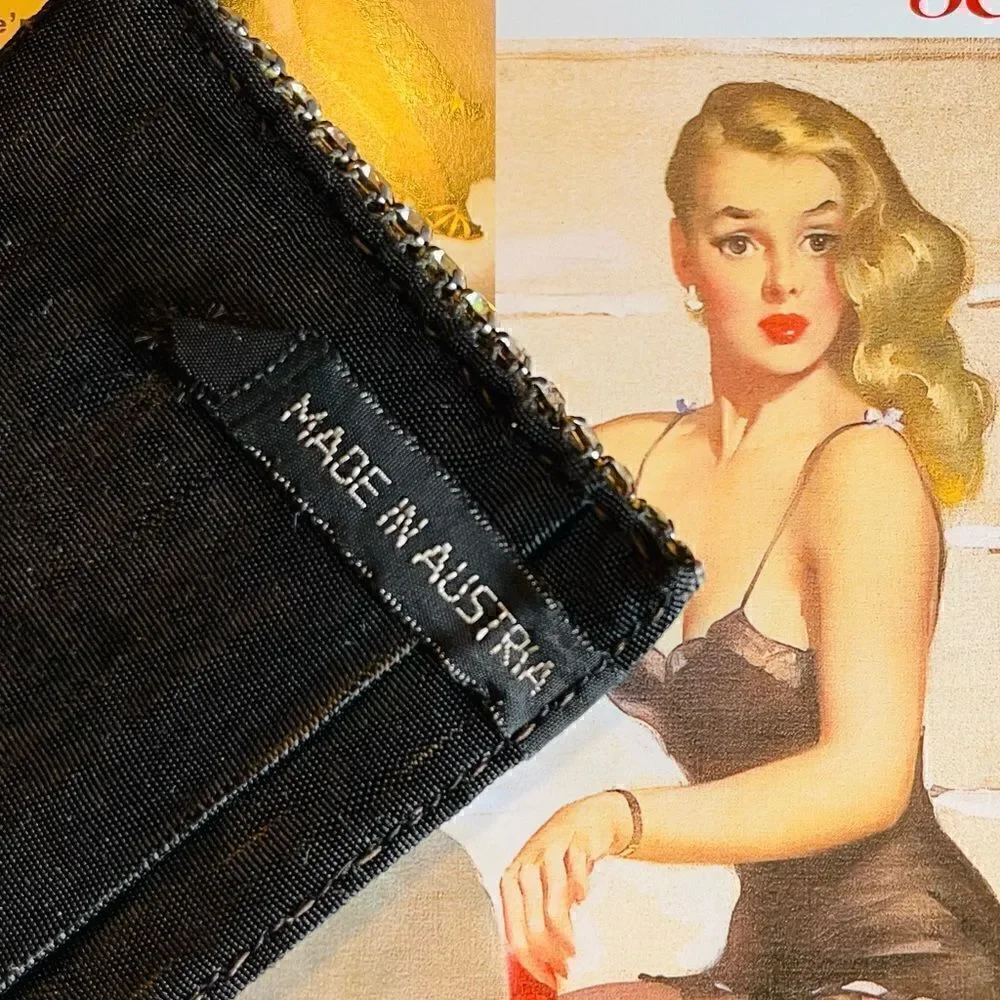 ♥️ VERY RARE 1940/50s Vintage Austrian crystal rhinestone billfold/wallet